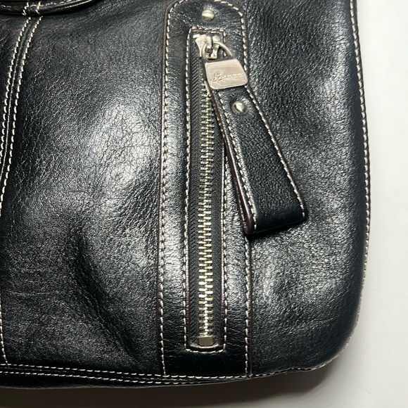 B Makowsky Black Pebbled Leather Handbag - Picture 3 of 14